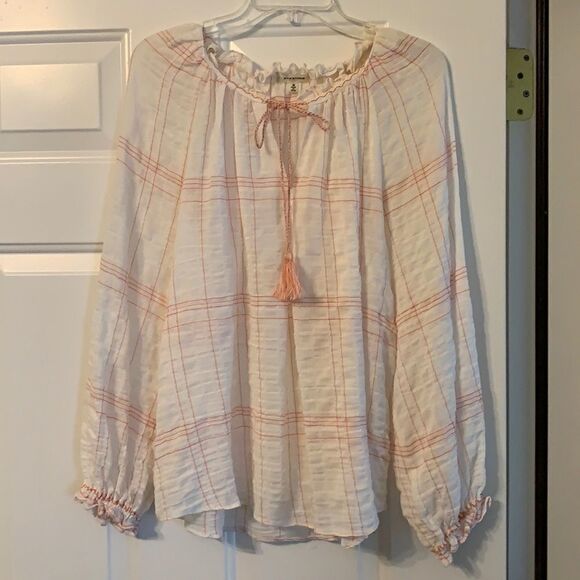 Medium white & orange top - Picture 1 of 7